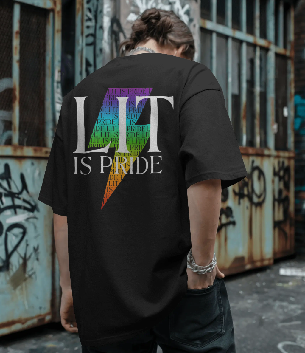 LIT IS PRIDE Lightning Bolt Tee