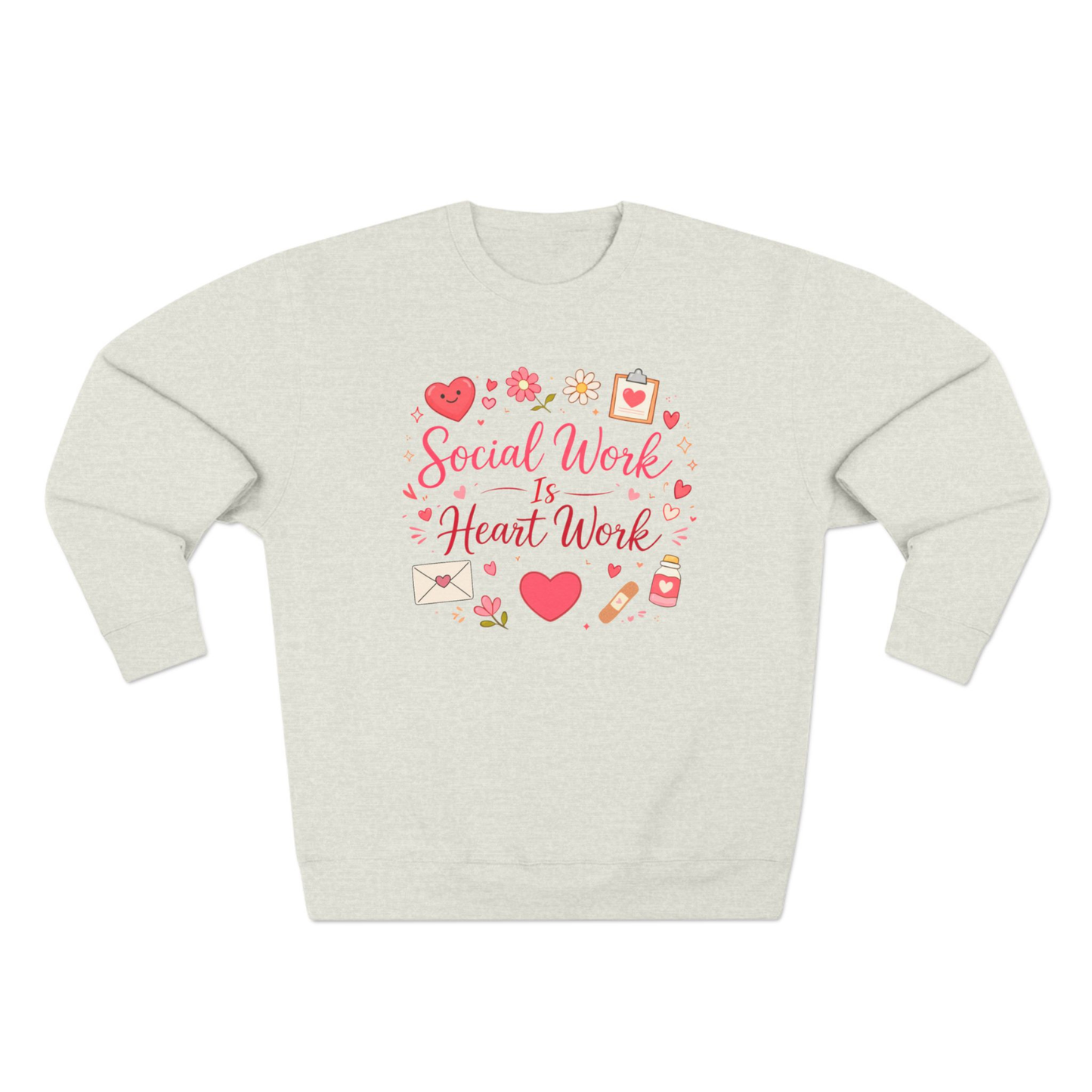 Social Work Is Heart Work Sweatshirt | Valentine’s Day Social Worker Gift | Cute Doodle Valentine Tee | Social Worker Appreciation Shirt | Heart Work Design