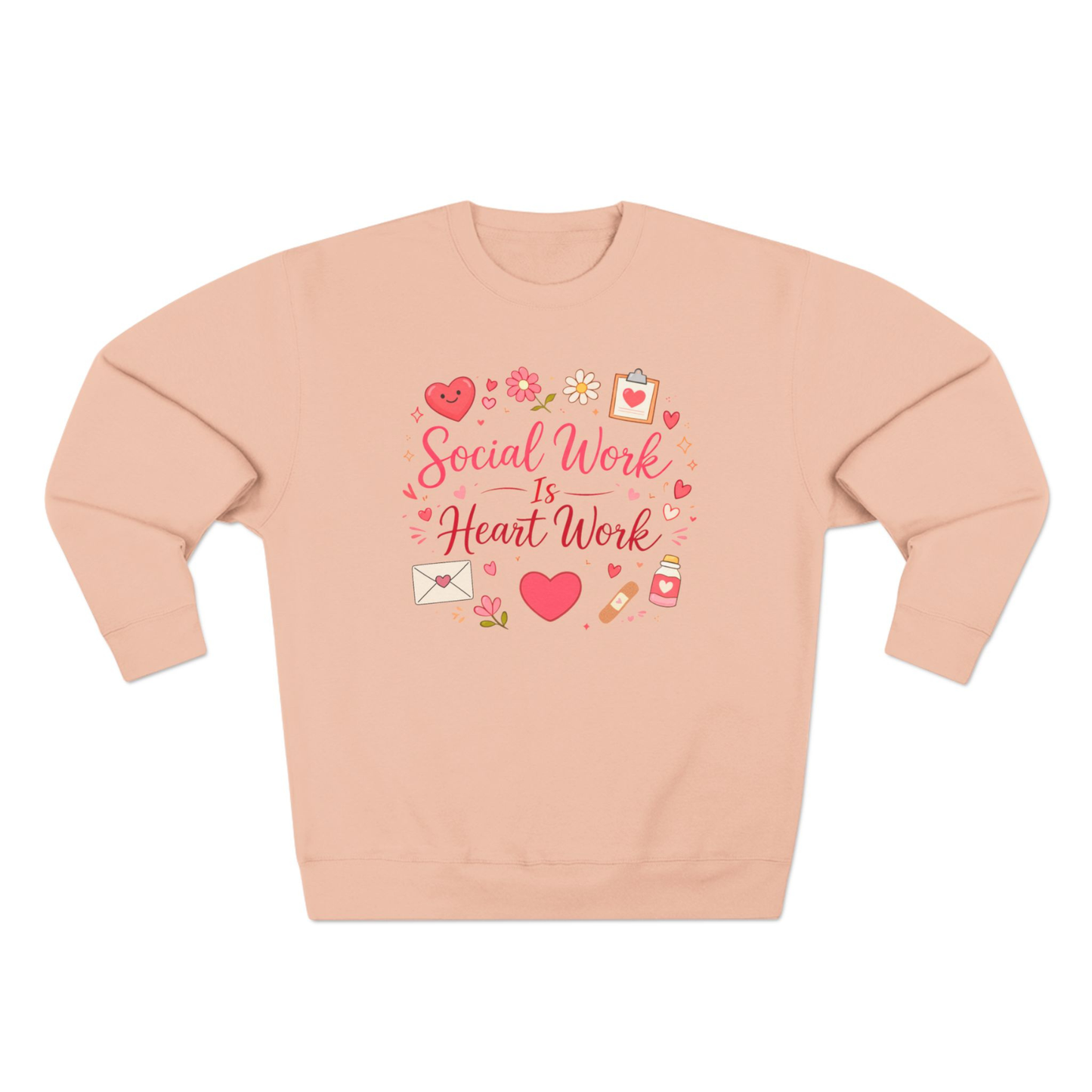 Social Work Is Heart Work Sweatshirt | Valentine’s Day Social Worker Gift | Cute Doodle Valentine Tee | Social Worker Appreciation Shirt | Heart Work Design