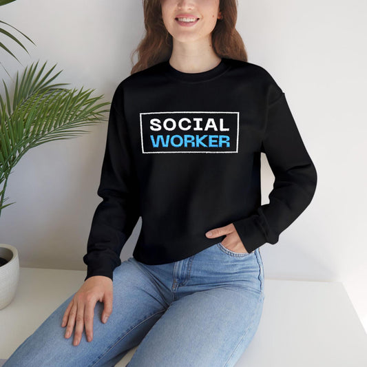 The Bold Social Worker Embroidered Crewneck -Dark